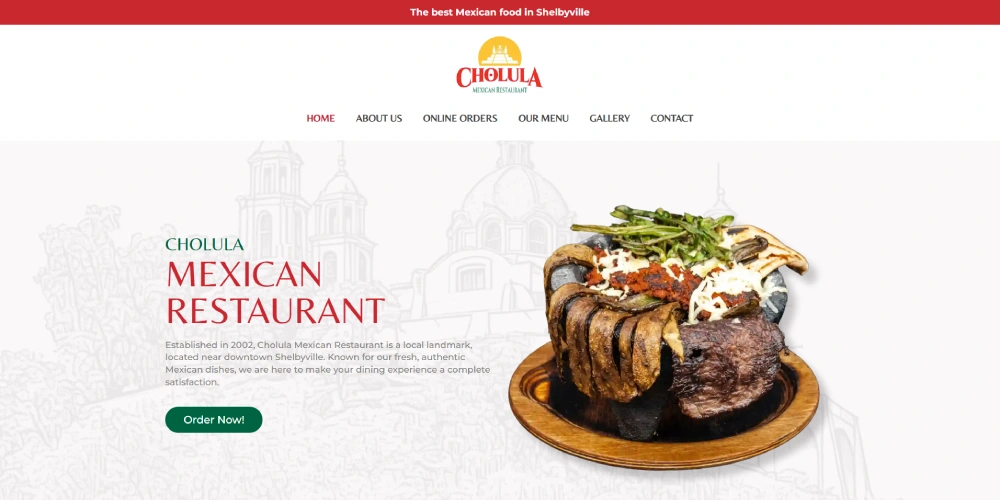 Cholula Mexican Restaurant - Diseño Web WordPress
